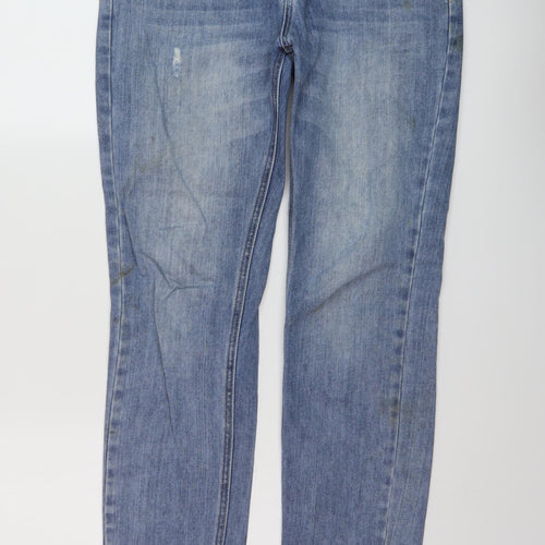 Hush Womens Blue Cotton Straight Jeans Size 8 L29 in Regular Button