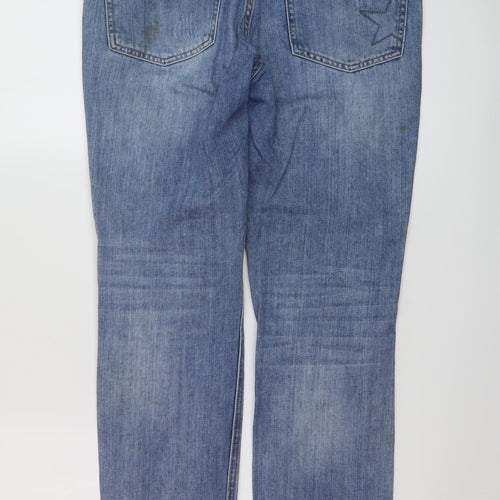 Hush Womens Blue Cotton Straight Jeans Size 8 L29 in Regular Button