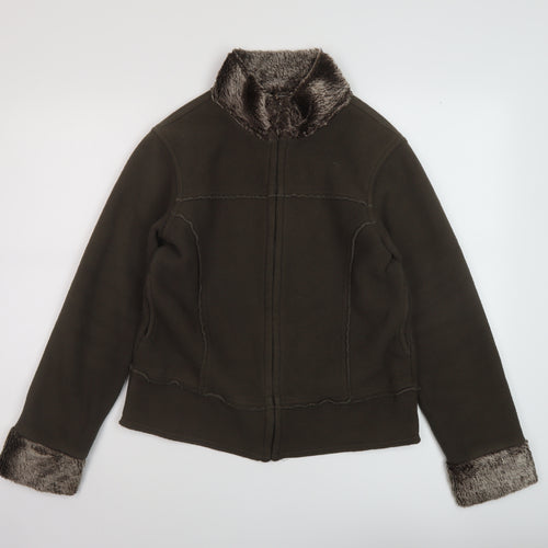 Marks and Spencer Womens Brown Jacket Size 10 Zip