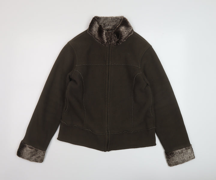 Marks and Spencer Womens Brown Jacket Size 10 Zip