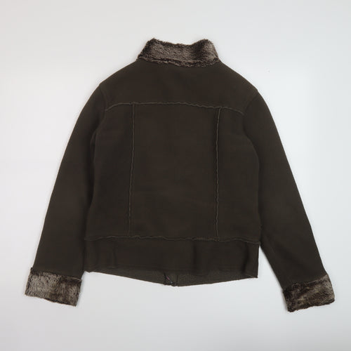 Marks and Spencer Womens Brown Jacket Size 10 Zip