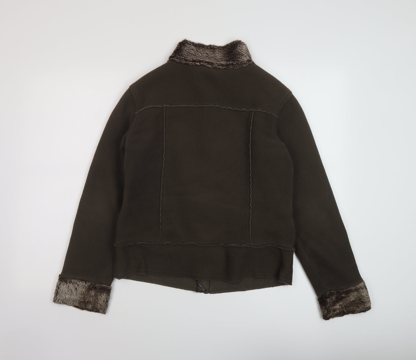 Marks and Spencer Womens Brown Jacket Size 10 Zip