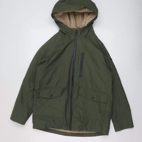 Zara Boys Green Rain Coat Coat Size 11-12 Years Zip
