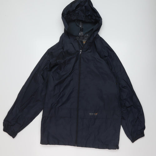 Regatta Boys Blue Rain Coat Coat Size 13-14 Years Zip