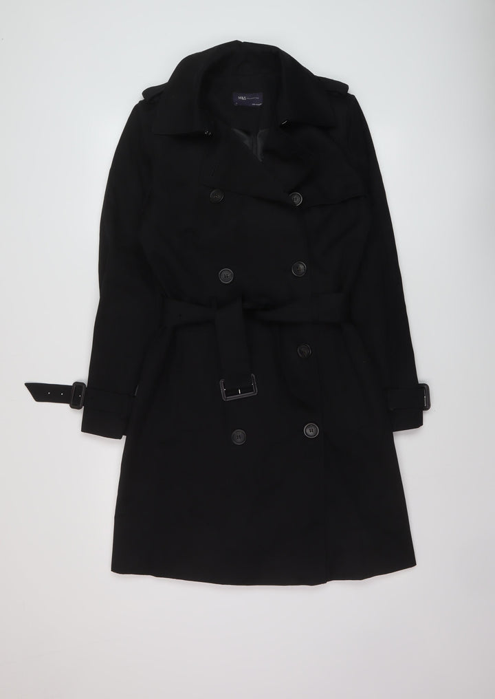 Marks and Spencer Womens Beige Overcoat Coat Size 8 Button