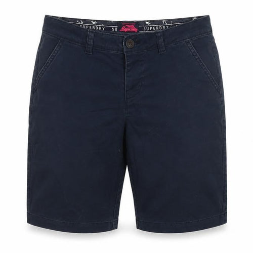 Suprdry Womens Blue Cotton Chino Shorts Size XS L10 in Regular Button