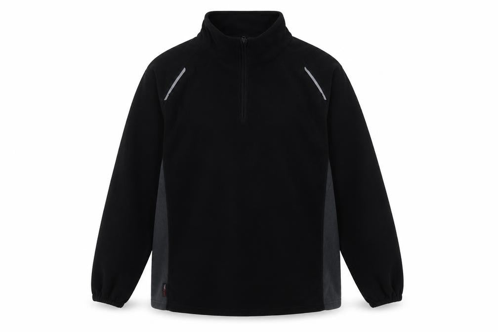 Front view of TruffleShuffle men’s black polyester pullover sweatshirt, size 2XL