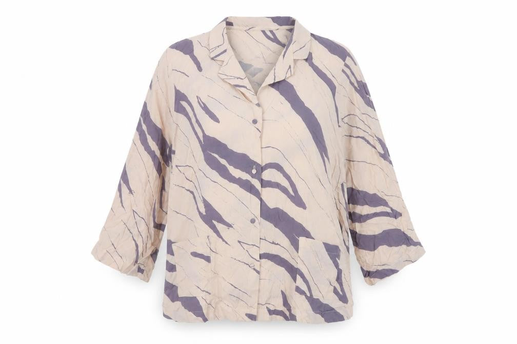 Next Womens Pink Geometric Viscose Basic Blouse Size 16 V-Neck