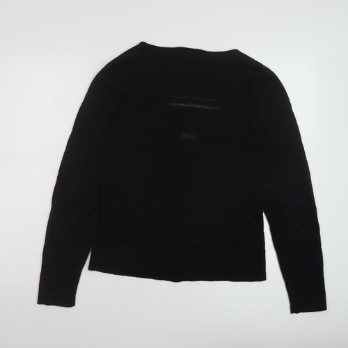 Preview Womens Black V-Neck Cotton Cardigan Jumper Size S