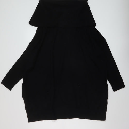 MarlaWynne Womens Black Roll Neck Viscose Pullover Jumper Size XL