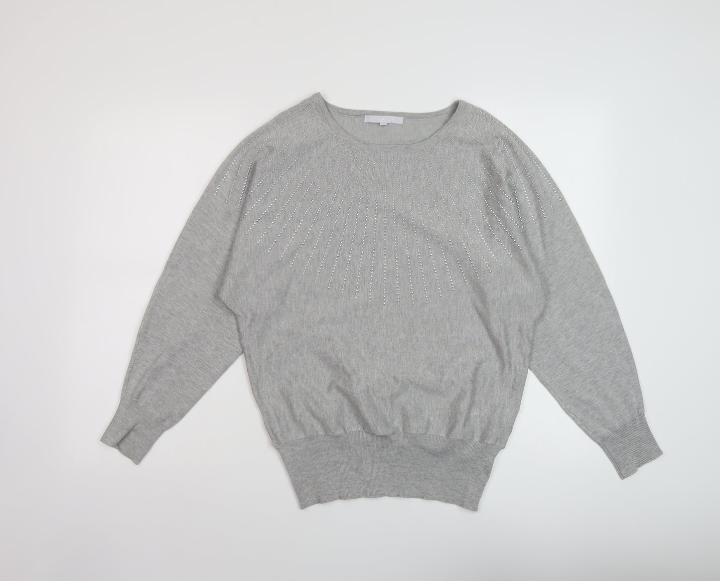 PEBBLE BAY Womens Green Round Neck Viscose Pullover Jumper Size S