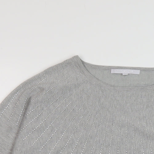 PEBBLE BAY Womens Green Round Neck Viscose Pullover Jumper Size S