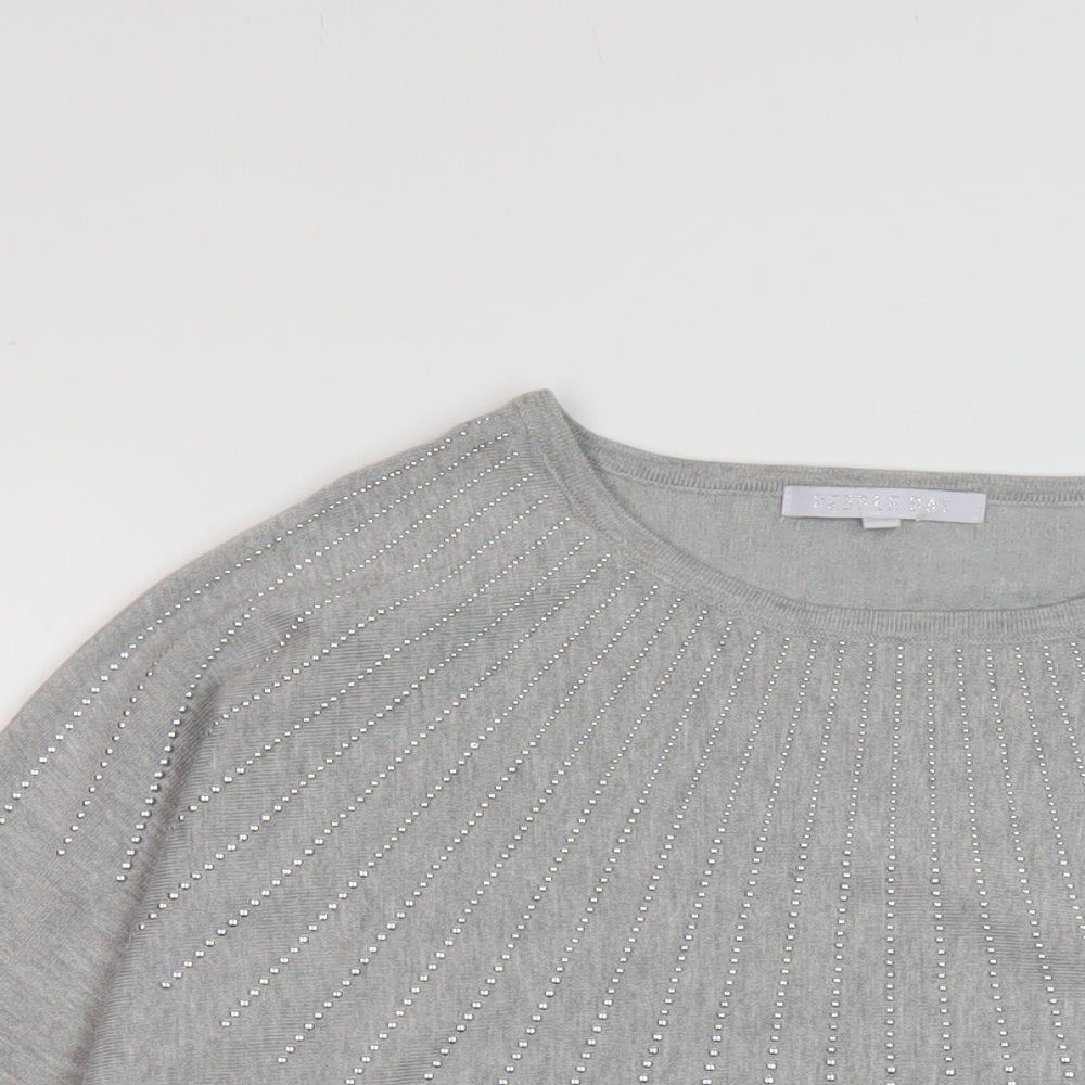 PEBBLE BAY Womens Green Round Neck Viscose Pullover Jumper Size S