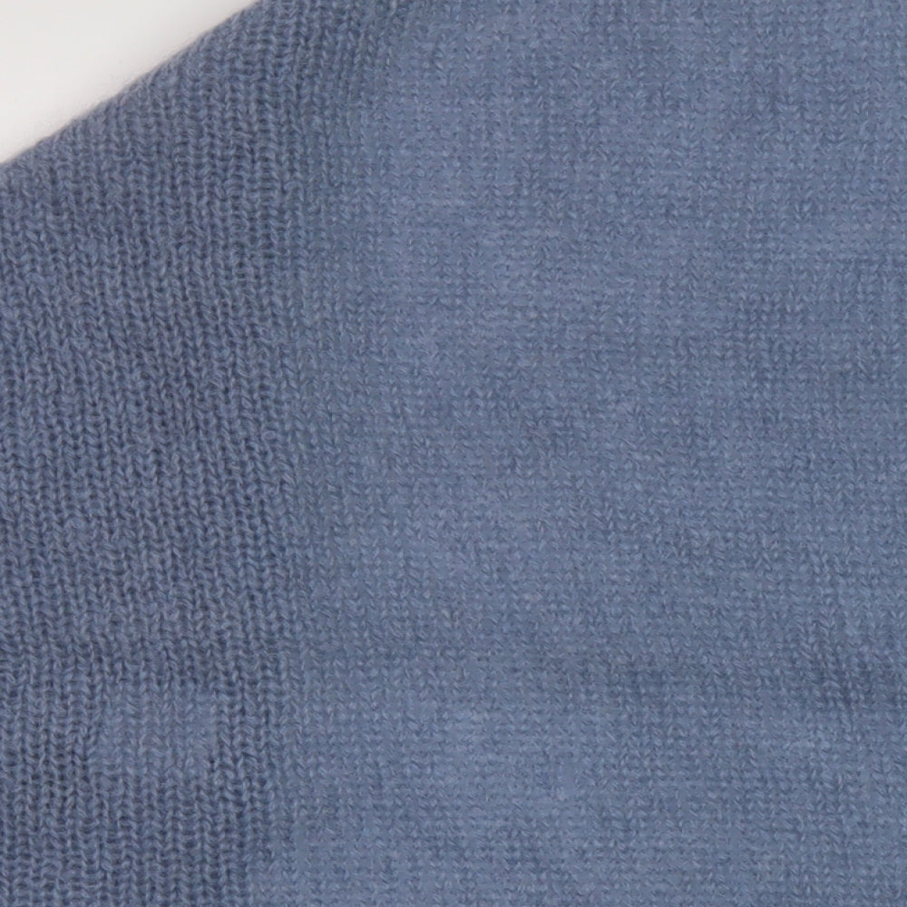 James Alexander Womens Blue V-Neck Mohair Shrug Jumper One Size