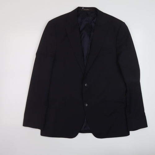 Oscar Jacobson Mens Black Polyester Jacket Suit Jacket Size 42 Regular