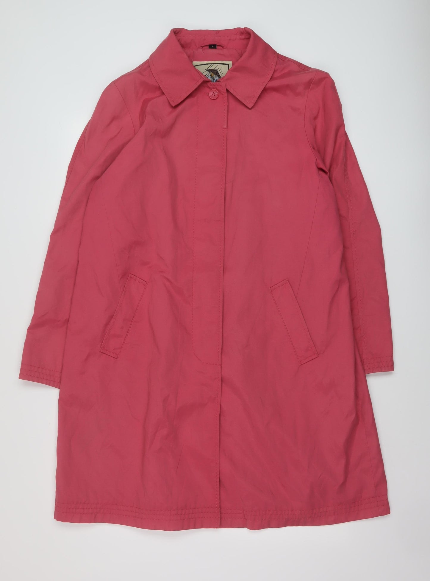 Seasons Womens Pink Overcoat Coat Size L Button