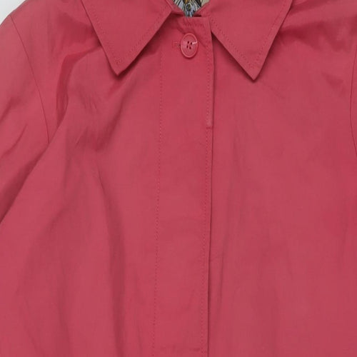 Seasons Womens Pink Overcoat Coat Size L Button