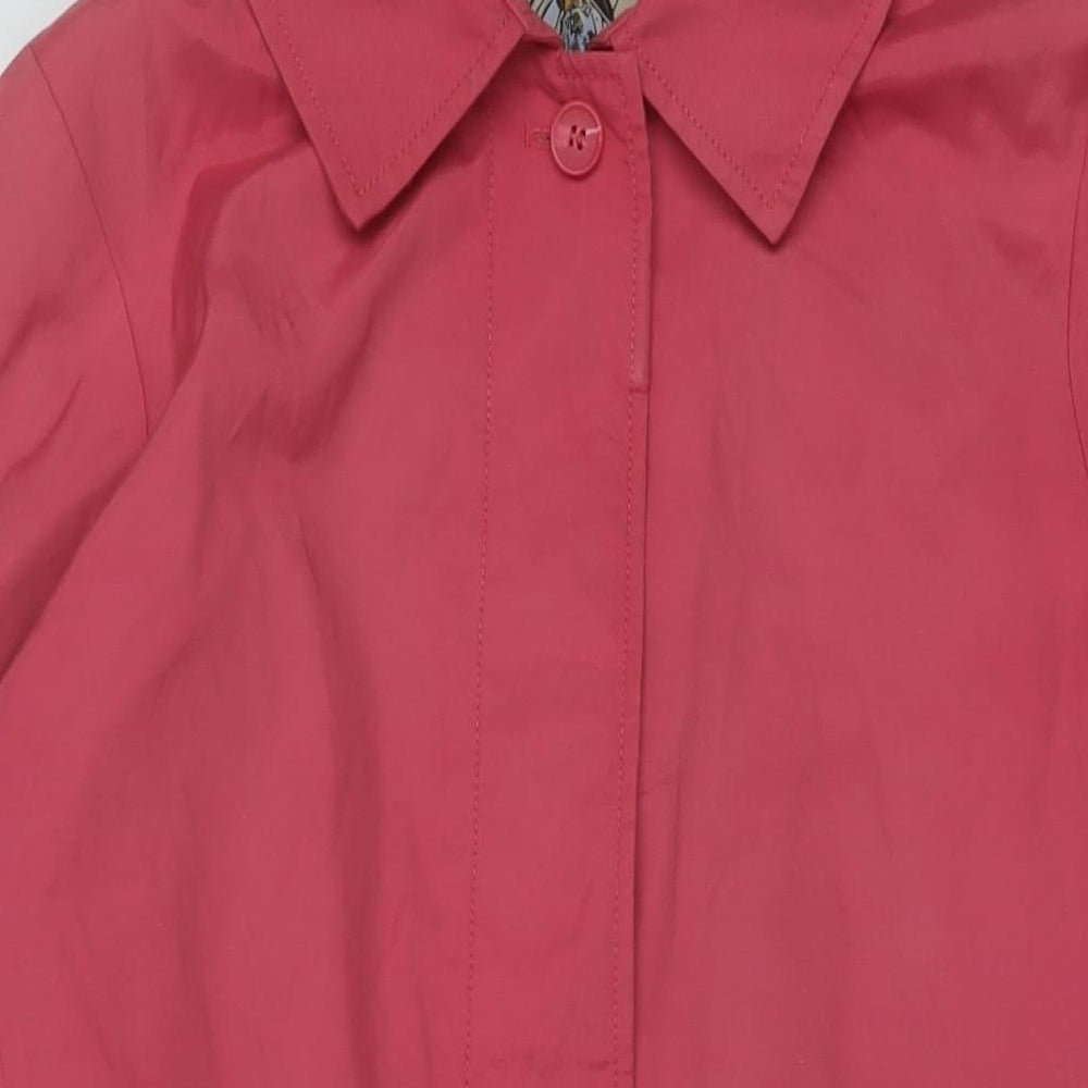 Seasons Womens Pink Overcoat Coat Size L Button