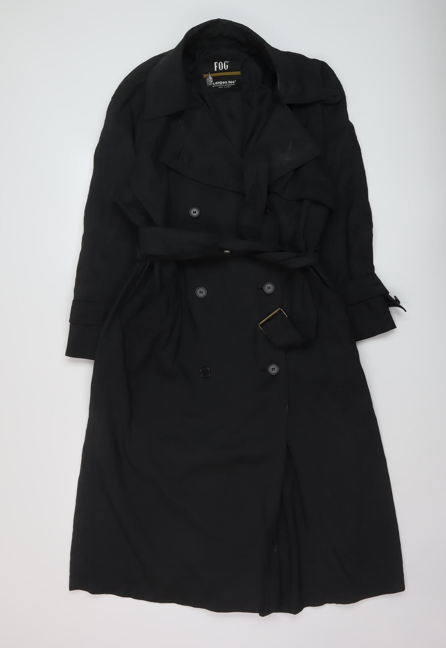 London Fog Womens Black Overcoat Coat Size 4 Button