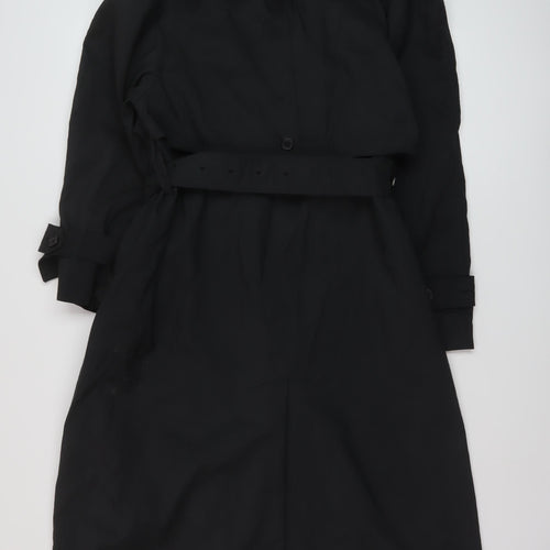 London Fog Womens Black Overcoat Coat Size 4 Button