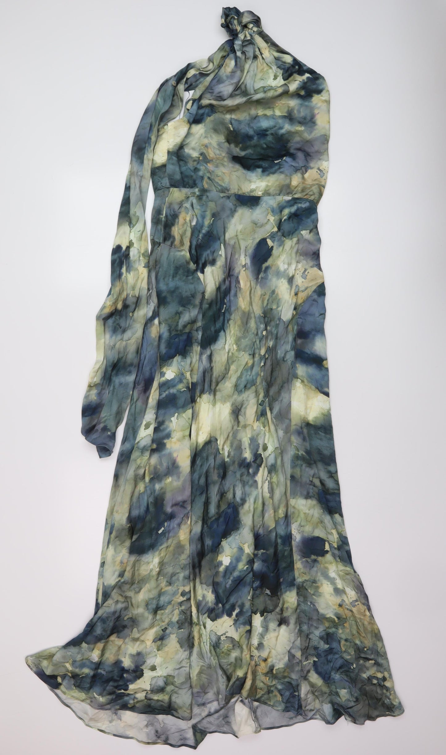 Zara Womens Multicoloured Geometric Viscose A-Line Size S Halter Zip