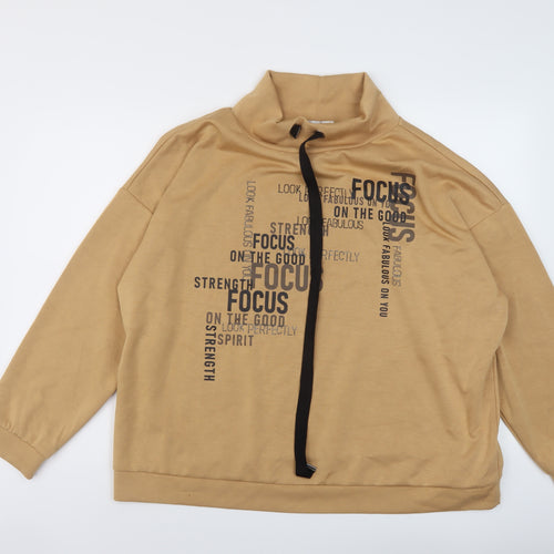 Rick Cardona Womens Beige Modal Pullover Sweatshirt Size 22 Pullover