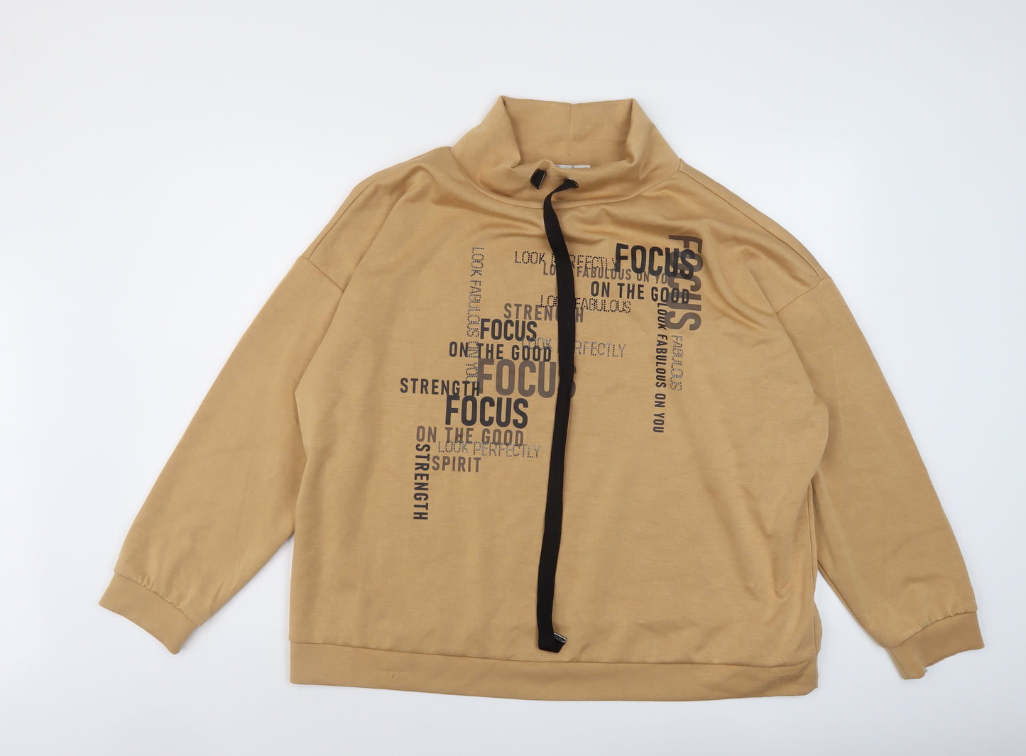 Rick Cardona Womens Beige Modal Pullover Sweatshirt Size 22 Pullover