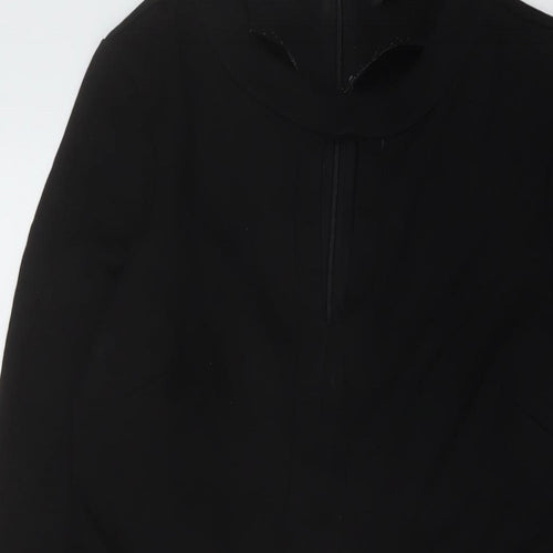 River Island Womens Black Viscose Mini Size 8 Round Neck Zip