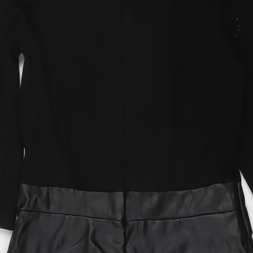 River Island Womens Black Viscose Mini Size 8 Round Neck Zip