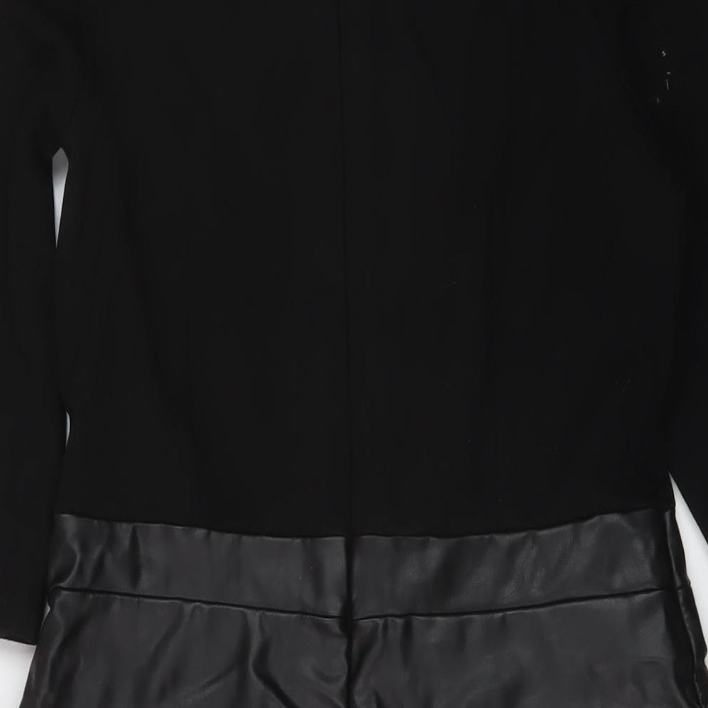 River Island Womens Black Viscose Mini Size 8 Round Neck Zip