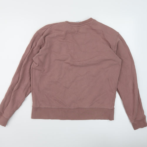 Zara Womens Pink Cotton Pullover Sweatshirt Size M Pullover