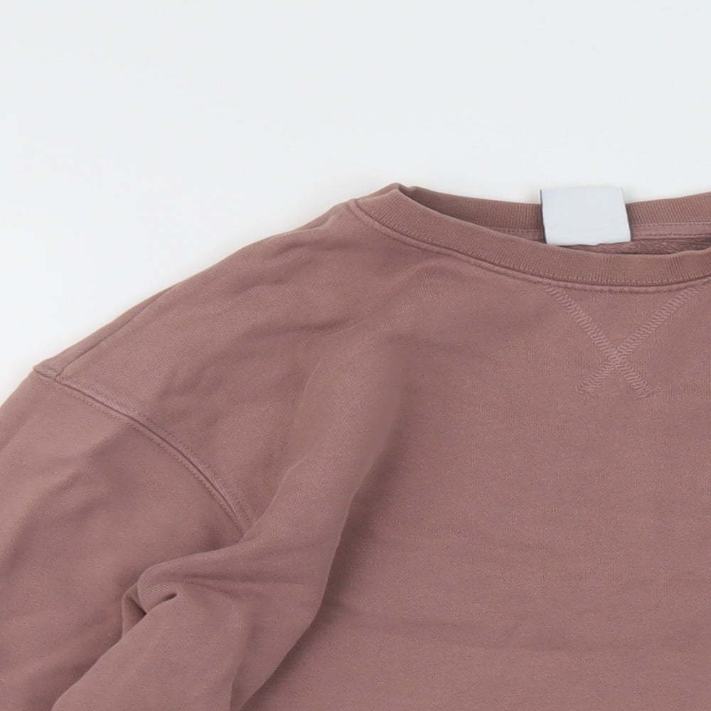 Zara Womens Pink Cotton Pullover Sweatshirt Size M Pullover