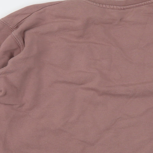 Zara Womens Pink Cotton Pullover Sweatshirt Size M Pullover