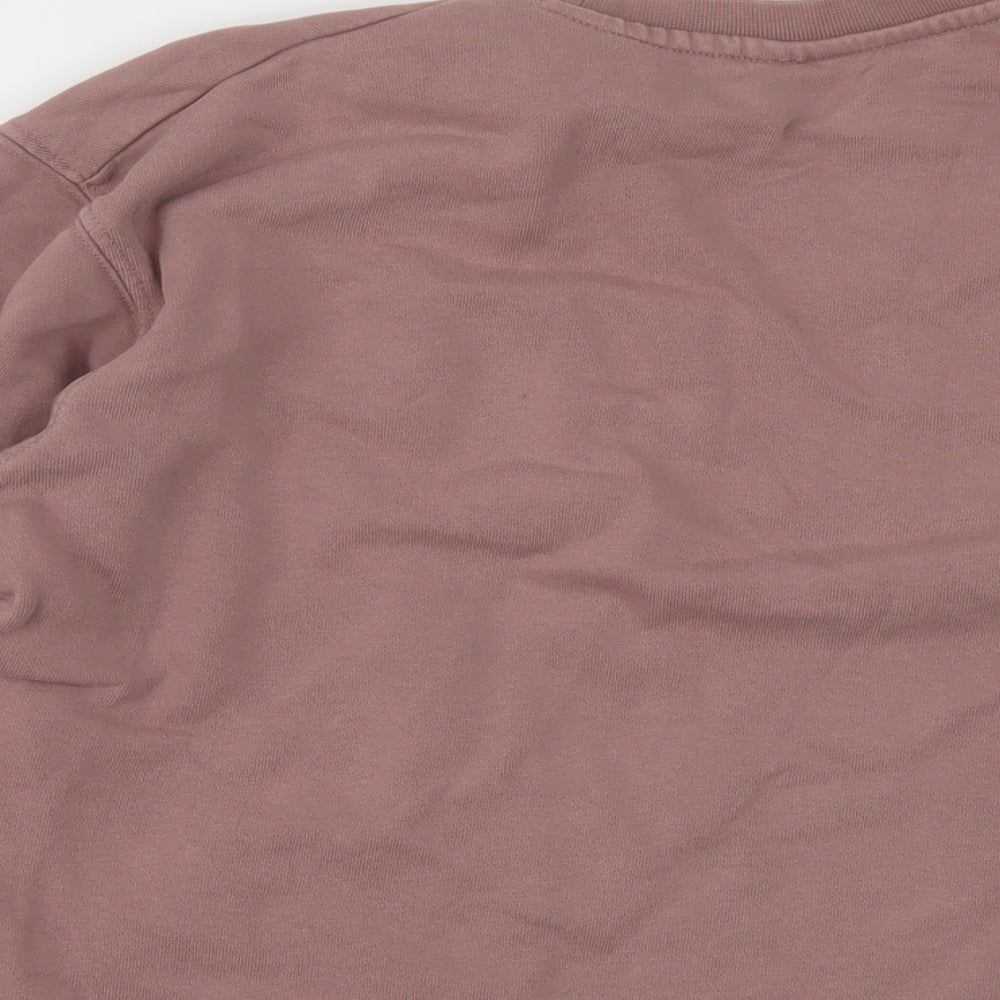 Zara Womens Pink Cotton Pullover Sweatshirt Size M Pullover