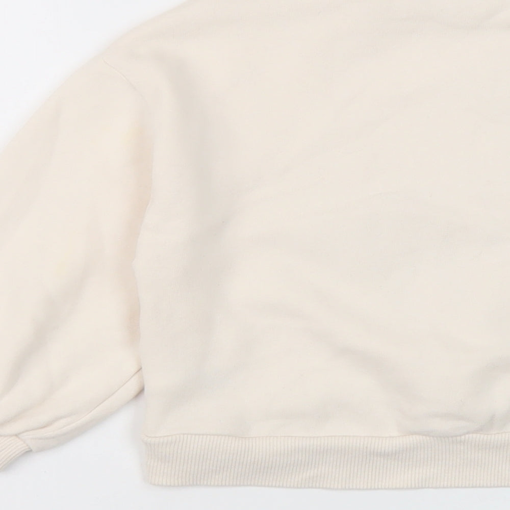 NEXT Girls Ivory Cotton Pullover Sweatshirt Size 6 Years Pullover