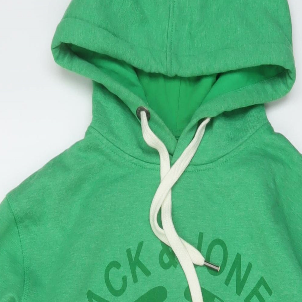 JACK & JONES Mens Grey Cotton Pullover Hoodie Size L