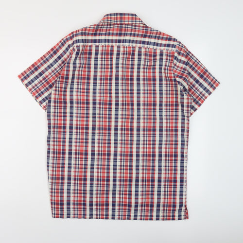 Horrds Mens Multicoloured Plaid Cotton Button-Up Size M Collared Button