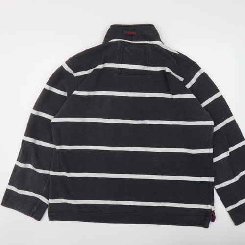 Crew Clothing Mens Grey Striped Cotton Pullover Sweatshirt Size XL