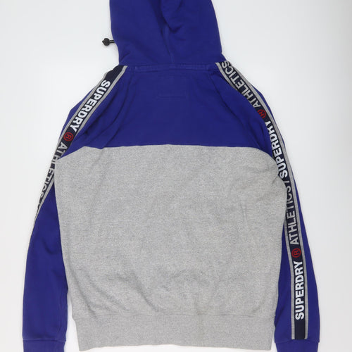 Superdry Mens Blue Cotton Pullover Hoodie Size XL