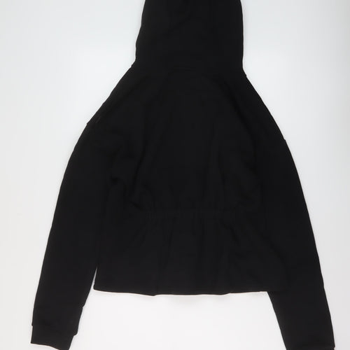 USA Pro Womens Black Cotton Full Zip Hoodie Size 18 Zip