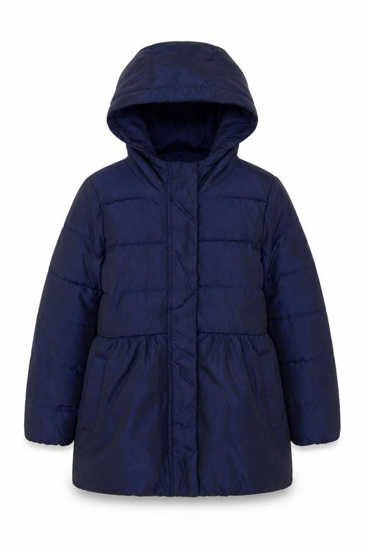 Front view of Gap girls’ blue jacket, size 6-7, years zip
