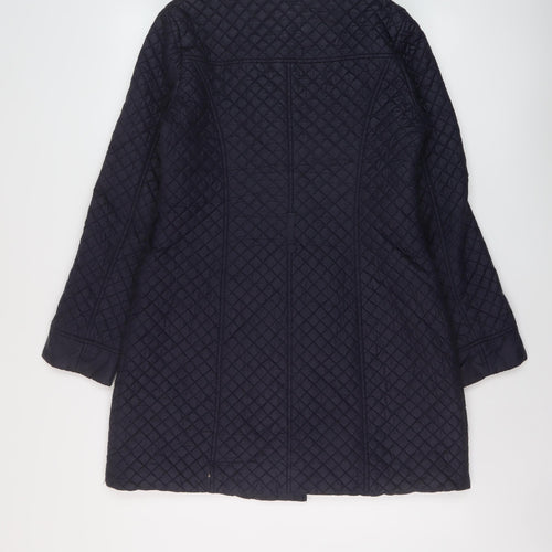 Laura Ashley Womens Blue Quilted Jacket Size 10 Snap