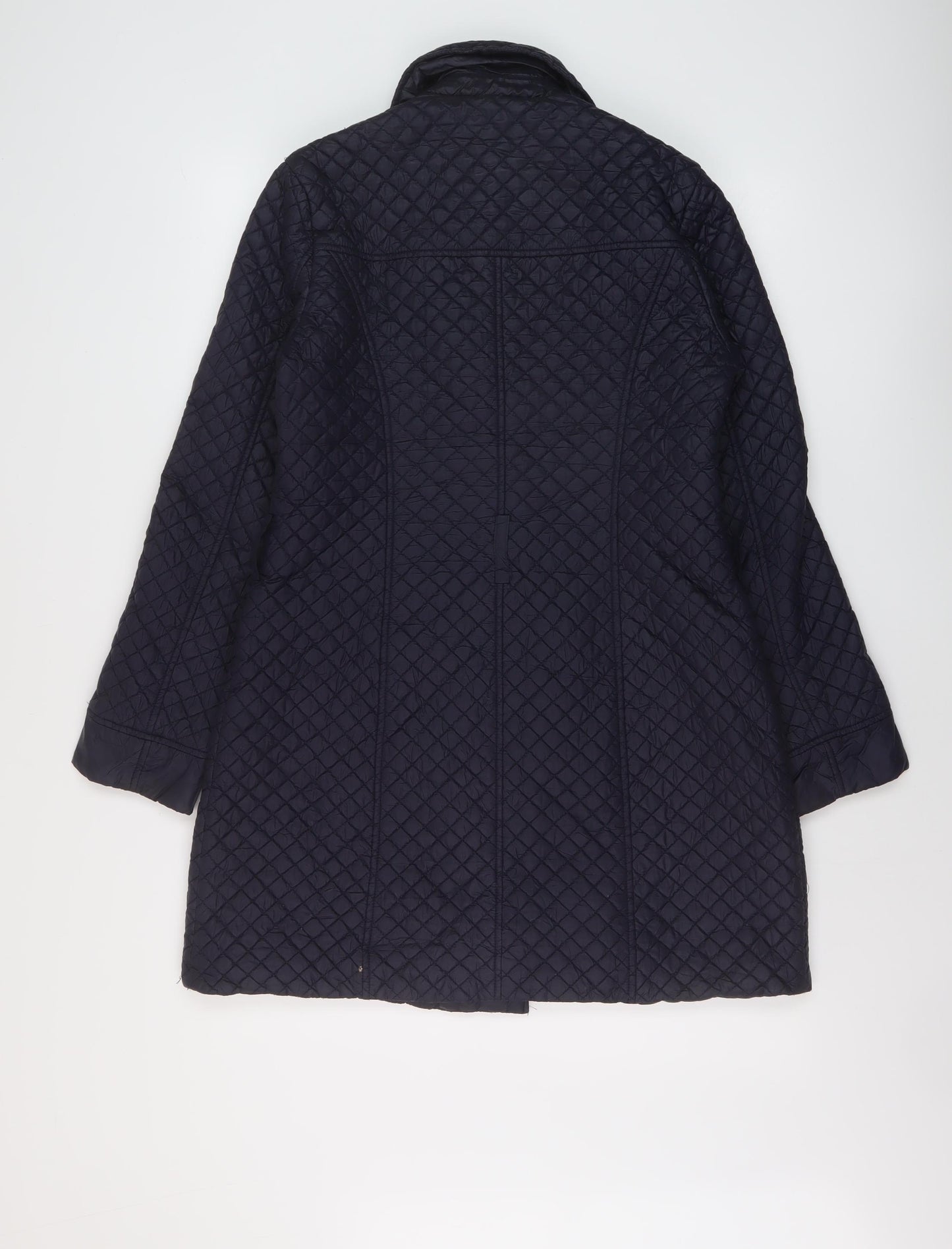 Laura Ashley Womens Blue Quilted Jacket Size 10 Snap