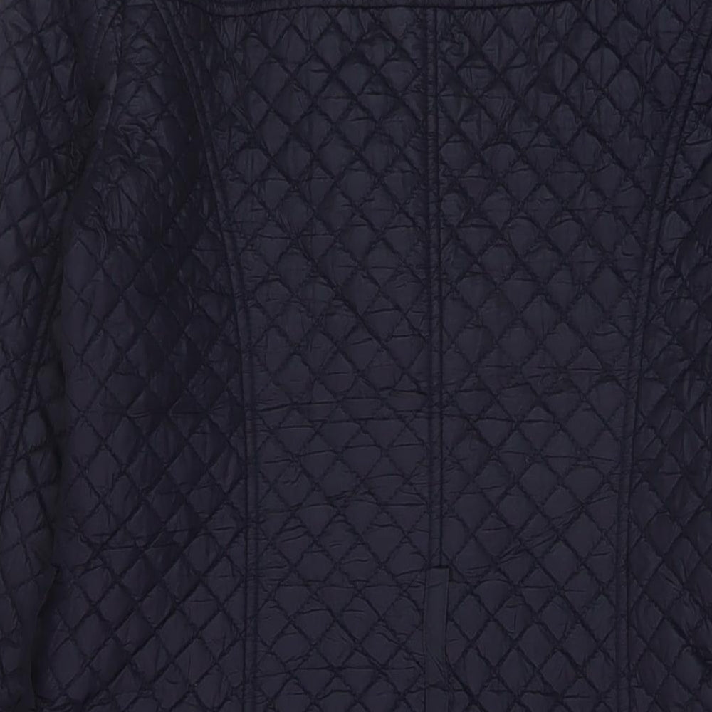 Laura Ashley Womens Blue Quilted Jacket Size 10 Snap