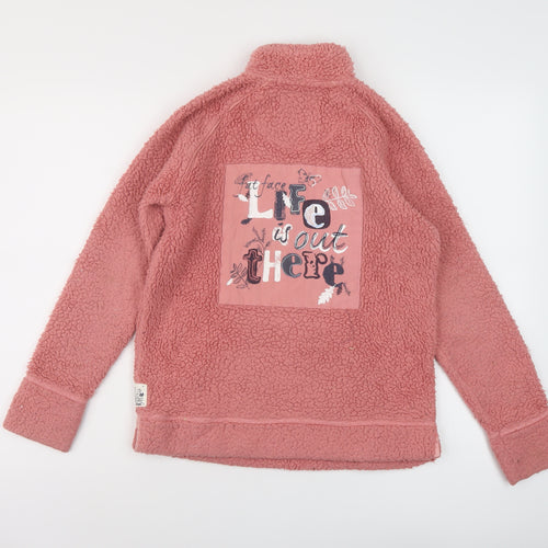 Fat Face Girls Pink Polyester Pullover Sweatshirt Size 12-13 Years Zip