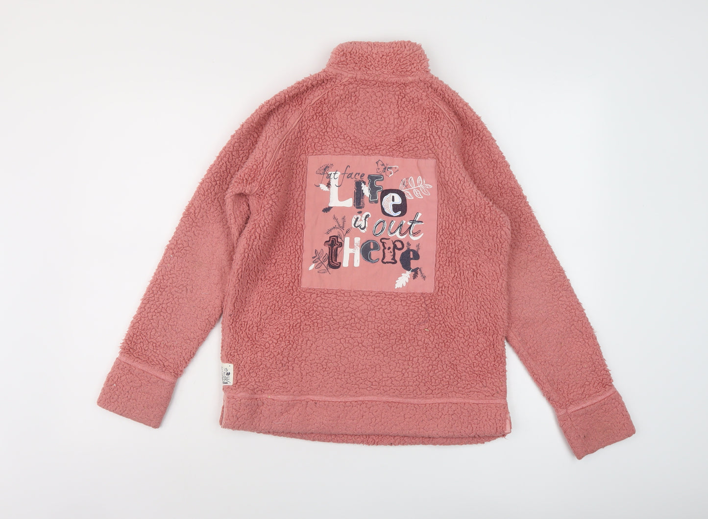 Fat Face Girls Pink Polyester Pullover Sweatshirt Size 12-13 Years Zip