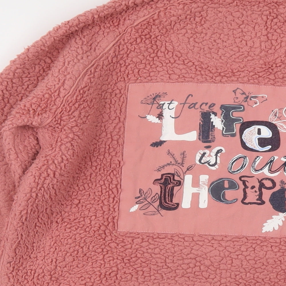 Fat Face Girls Pink Polyester Pullover Sweatshirt Size 12-13 Years Zip