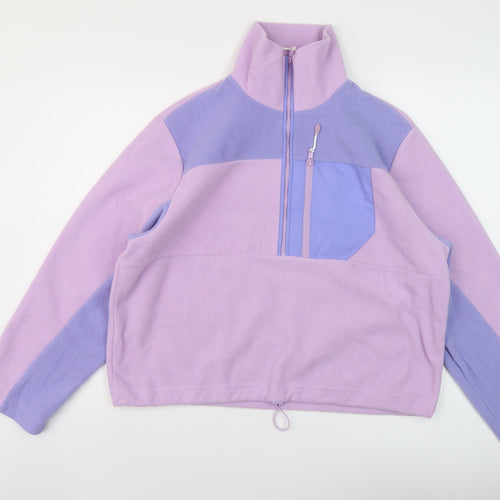 Monki Womens Purple Polyester Pullover Sweatshirt Size M Zip