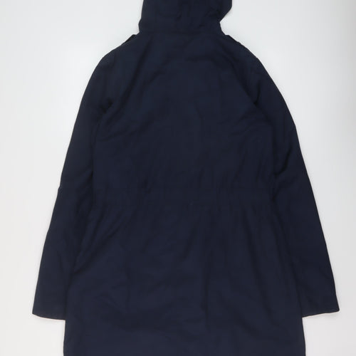 Long Tall Sally Womens Blue Parka Coat Size 12 Zip