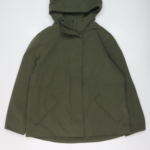 Marks and Spencer Womens Green Rain Coat Coat Size 14 Zip